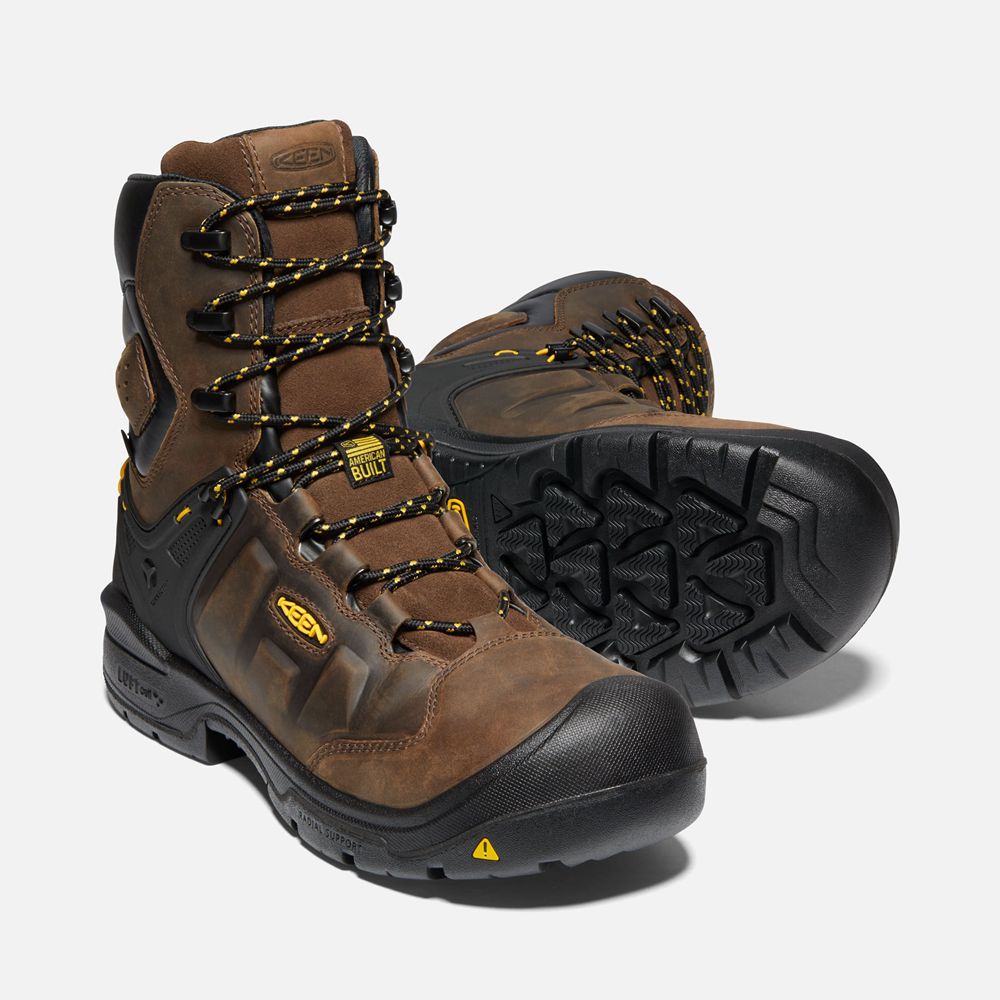 Botte de Travail Keen Homme Marron | Dover 8\" Waterproof (Carbon-Fiber Toe) | ZEANJ-2746